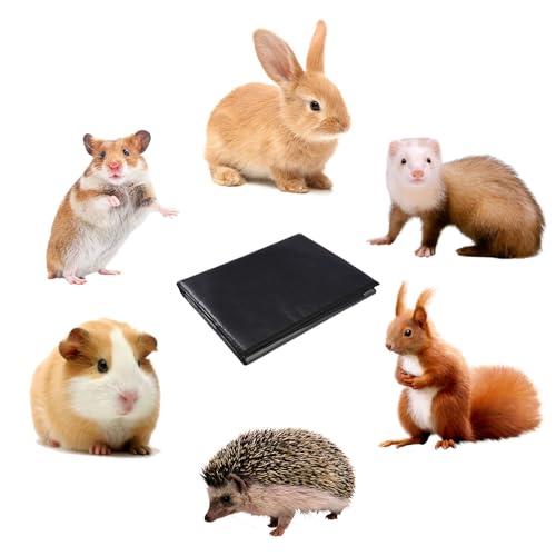 Wasserdichte Haustier-Laufgittermatte 120 x 100cm, Wiederverwendbare Matte für Meerschweinchen Käfig für Frettchen, Andere Kleintiere, Schwarz Faltbare Pflanzmatte für Haustiergehege und Gartenarbeit