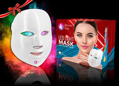 Rejuven Mask Pro 7 Color LED Light Therapy Mask Improve Wrinkles and Smoother Skin