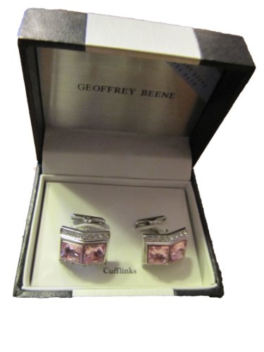 Mancuernillas Geoffrey Beene para Hombre Rosa y Plata miniatura 3