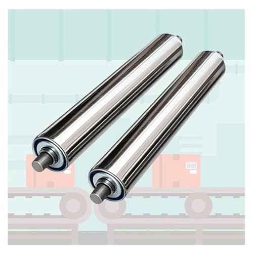 Rulli trasportatori in acciaio zincato, 2 pezzi di ricambio per supporti a rulli, diametro 3,3 cm, lunghezza 350 mm, movimento fluido per la lavorazione del legno e uso intensivo