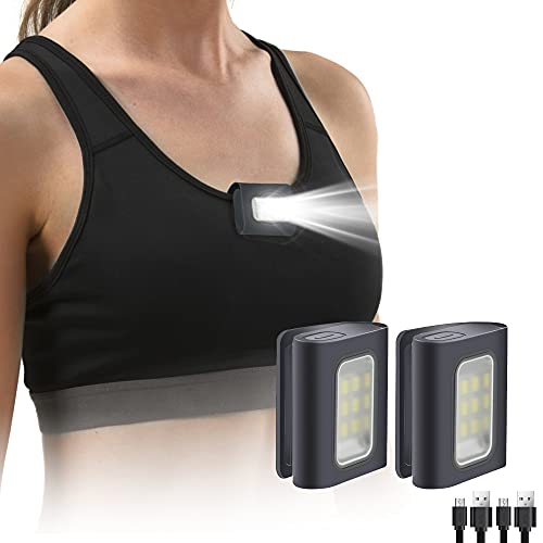 Yzoni Running Lights for Runners, 2 Pack Rechargeable Clip On Running Light with Red Strobe, LED...