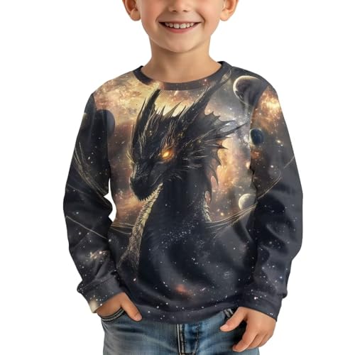 Long Sleeve Shirts for Boys Athletic Shirts Crewneck Pullover Tops 3-16 Year Old