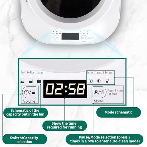 CORESLUX Elektrischer Komposter für Küche, 4L Elektrischer Kompostbehälter, Verwandeln Sie Lebensmittelabfälle in natürlichen Kompost, Food Cycler, Schnellkomposter Smarte Kompostier Maschine, Weiß