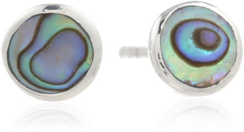 Amazon Collection Sterling Silver Simulated Gemstone Stud Earrings