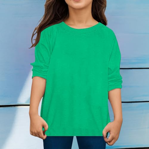 Girls Long Sleeve T Shirt Soft Comfortable Solid Print Tee Casual Top for Toddler Kids Autumn Clothing3