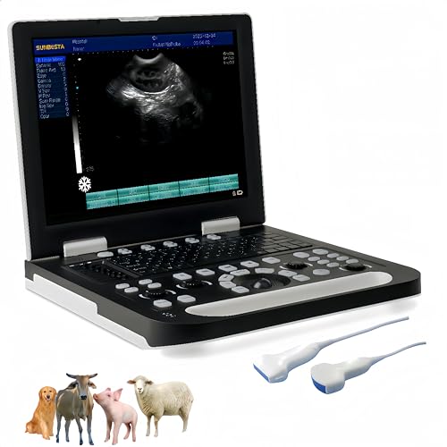 SUNBESTA N60 Portable Veterinary Ultrasound Machine for Pregnancy, 15-Inch LCD at Home Ultrasound Machine for Dogs, Cats, Sheep, and Goats Pregnancy Check (Convex & Linear Array Probe)