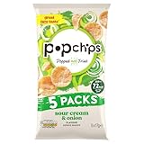 Popchips Sour Cream & Onion Multipack Crisps, 5 x 23g (Pack of 5)
