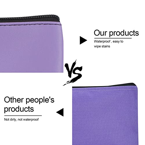 Image of 4Pack Money Bag 11 X 6 inch, Safe Durable Waterproof Bags With Zipper for Cash, Coin Pouch PU Leather Bank Bag for Checks, Makeup, Bills, Receipts (Purple)