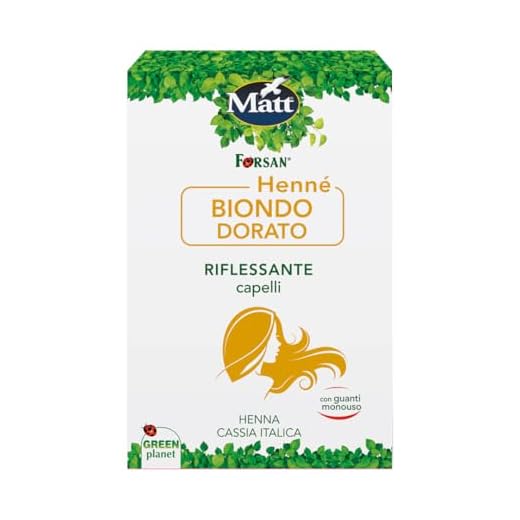 Matt, Hennè Biondo Dorato, Riflessante Capelli a Base di Henna, con Estratti di Curcuma e Rabarbaro, 100% Naturale, Rafforza i Capelli, Utile per Coprire i Capelli Bianchi, 2 Buste Monodose da 50 g
