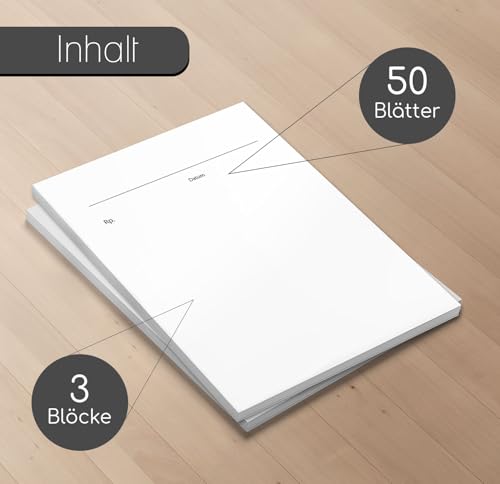 younikat 3er-Set Privatrezepte für Ärzte I DIN A6 I 50 Blatt Rezeptblock blanko neutral zum Abreißen I dv636