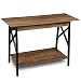 GreenForest Console Table Industrial Design Sofa Table with Storage Entryway Table for Living Room, Easy Assembly, Rustic Walnut