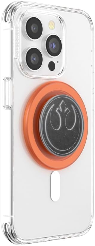 PopSockets Phone Grip for MagSafe, Magnetic Holder, Phone Stand, Star Wars - Distressed Rebel Symbol
