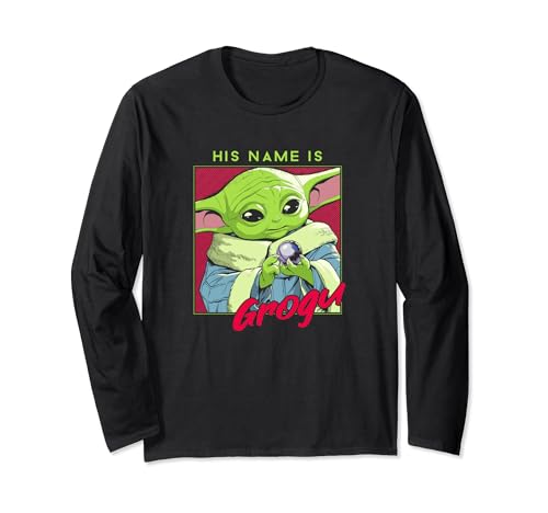 T-shirt Star Wars Grogu manches longues aux finitions haut de gamme Mandalorian