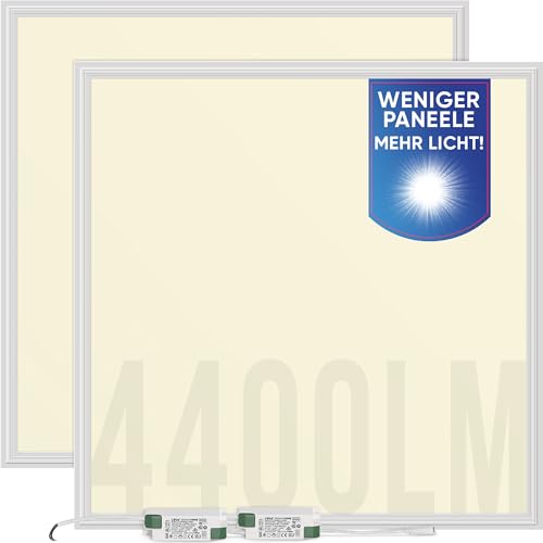 LECOM 2x LED Panel 62x62 Warmweiß 3000K 4400lm Helle Flache Rasterleuchte