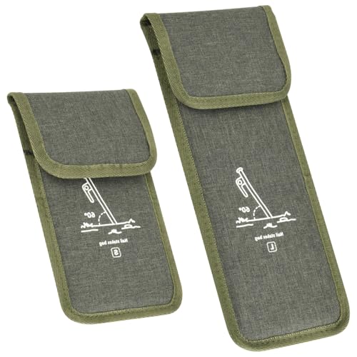 Cosmos 2 Pcs Heavy Duty Tent Stakes Bag Camping Tent Pole Pegs Storage Bag Resistant Hammer Nail Pouch Portable Outdoor Hiking Camping Tool Bag Tent Accessories (Army Green)