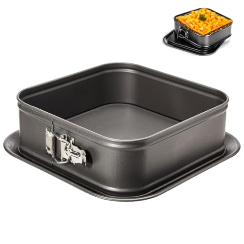 LANYOTA Backform Rechteckig,Große Springform-Kuchenform Käsekuchenform, Tiramisu-Backformen Mit abnehmbarem Boden, Antihaft-Backform Form auslaufsicher (24 * 24cm)
