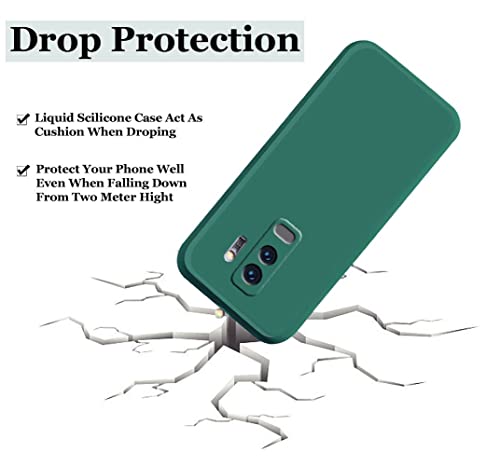 Image of A rtistque Liquid TPU Silicone Matte Shockproof Flexible with Camera Protection Soft Back Cover Case for Samsung S9 Plus - Dark Green