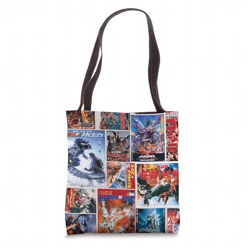 Godzilla Classic Movie Poster Collage Colorful Kaiju Monster Tote Bag