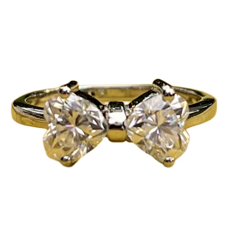 Bague imposante en argent sterling 925 avec pierre CZ transparente et anneau or