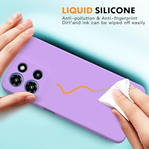 Image of DIZORO Microfiber Candy Case for Motorola Edge 60 Pro 5G Smooth Touch Cushion Liquid Soft Silicone Gel Rubber Phone Cases Non-Slip Full Body Protective Shockproof Back Cover - Lilac