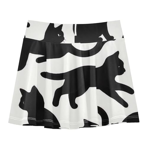Black Cat White Toddler Tennis Skirts Rainbow Girls' Shorts Athletic Skorts Butterfly Skirt 4t2