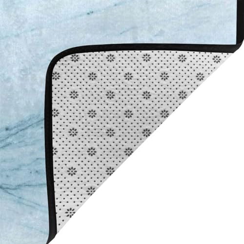 Tapis lavable marbre bleu antidérapant grand confort de sol - 6