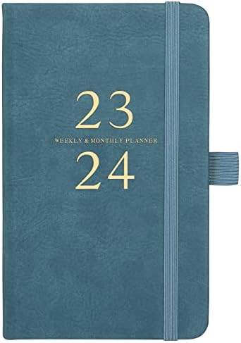 2023-2024 Pocket Planner/Calendar - Pocket Planner 2023-2024, 2023-2024 Planner Weekly and Monthly, July 2023 - June 2024, 6.3'' × 3.8'', Elastic Bound, Bookmark, Inner Pocket, Agenda Planner with Pen Holder