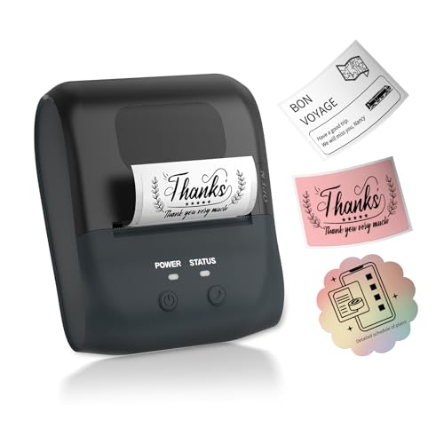 SupDesk Impresora de etiquetas Bluetooth Targbar Etiquetadora Impresora térmica sin tinta Compatible con Teléfono móvil y PC para oficina, escuela, hogar