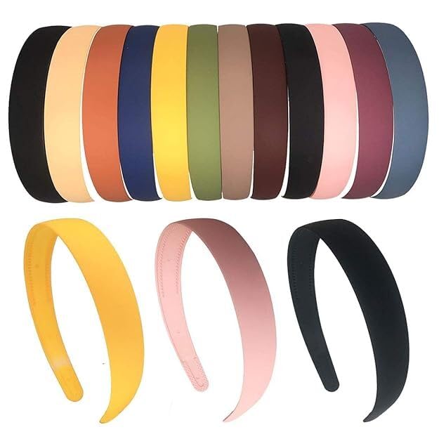 Image of HOMEMATES 12 Pcs Matte Plastic Headbands - Fancy Hair Bands with Teeth Comb Design, Non-Slip and Comfortable Hair Accessories for Women and Girls