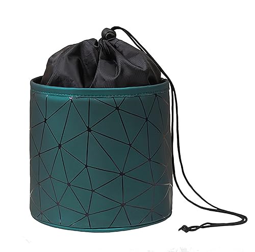 Image of House of Quirk Makeup Potli Travel Cosmetic Organizer Bag Large Zipper Pouch Toiletry Bag for Women (Green)