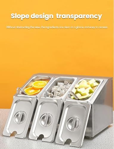 Stainless Steel Jam Jar nizer, Spice Rack Shelf with Lids & Spoons, Countertop Inclined Holder for Kitchen Storage (50.5x40x24cm) - & Stylish Solution