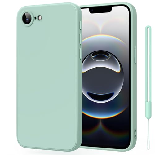 Silicone Case for iPhone 16e /iPhone 17e Slim Liquid Silicone 3 Layers Full Covered Soft Gel Rubber Phone Case Protective Cover for iPhone 16e /iPhone 17e Cover (Mint)
