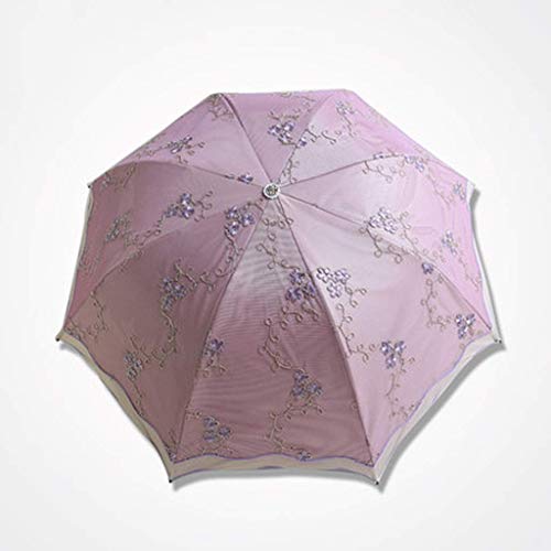 Grand parapluie pliable violet anti-UV pour protéger les mesdames de la chaleur du soleil d'été