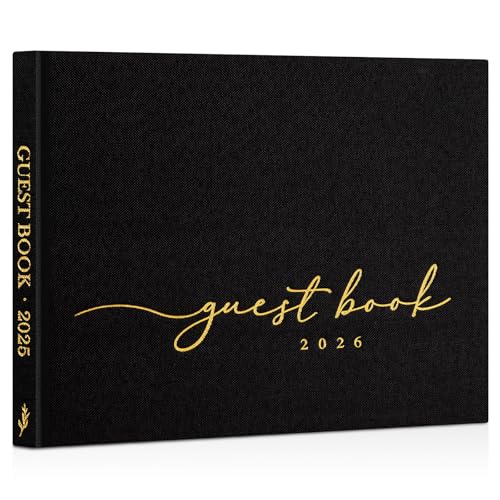 Lanpn Livro assinaturas de casamento 108 páginas em branco, livro de visitas casamento 2026 de linho, livros de assinaturas para aniversário, batizados, aniversários, livro de recordações de