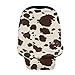 Binienty Baby CAr Seat Covers Nursing Cover Soft Stretch Breastfeeding Scarf, Animal Brown Cow Stripe Print, Baby Infants Canopies