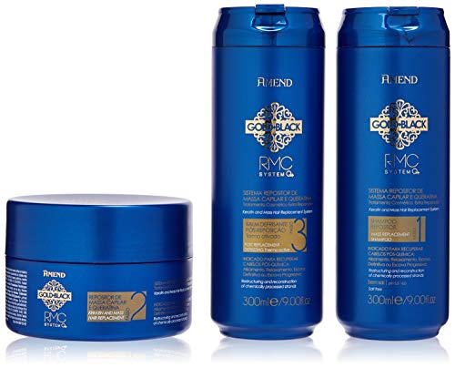 Kit Amend Gold Black Repositor de Massa Capilar e Queratina, Amend, Sem