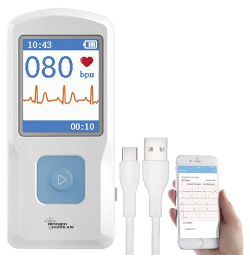 newgen medicals EKG für Zuhause: Mobiles medizinisches EKG-Messgerät mit PC-Software und App (Gerät, Gerät für Zuhause, Mobile)