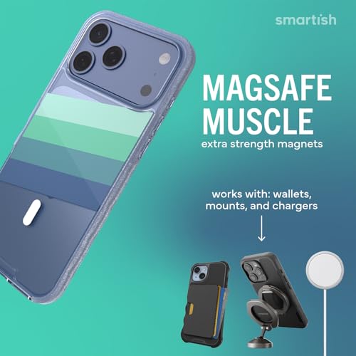 Image of Smartish iPhone 17 Pro Max MagSafe Clear Case - Gripmunk Magnetic Slim Case [Lightweight + Protective] Anti-Yellowing Thin Grip Clear Cover for Apple iPhone 17 Pro Max - Deep End