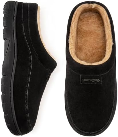 HomeTop Men's Moccasin Slippers Soft Warm Non-slip Memory Foam In...