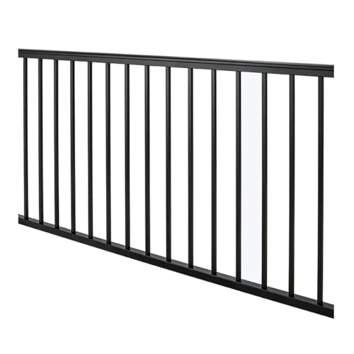 Revival Railing Aluminum Level Deck Railing and Baluster Kit - Textured Black, 6 Foot Length x 36 Inch Height, Without Posts