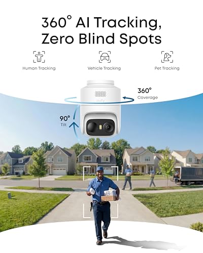 eufy Security eufyCam C37, Security Cameras Wireless Outdoor, 360° Pan & Tilt AI Tracking, 2K Solar Camera, Human/Pet/Vehicle Detection, Flexible Solar Panel, Color Night Vision, No Monthly Fee thumbnail 2