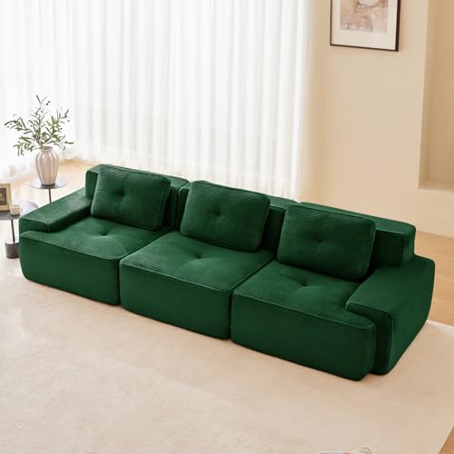Image of Corduroy Modular Sectional Sofa, Oversized Cloud Couches for Living Room
