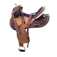 Selle Western show  16 sur Eco-cuir de buffle noir sur tambour