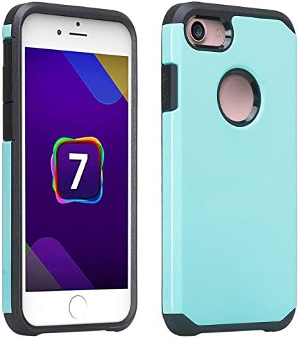 SLectionAccess Protective Design Hybrid Case for iPhone 7 Cell Phone Case for Apple iPhone 7 - Aqua