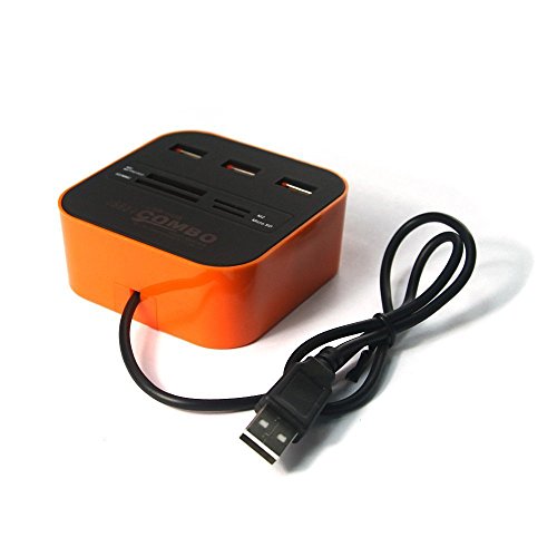 Image of Storin All in One Combo Card Reader & 3 Port USB 2.0 Hub (Orange)