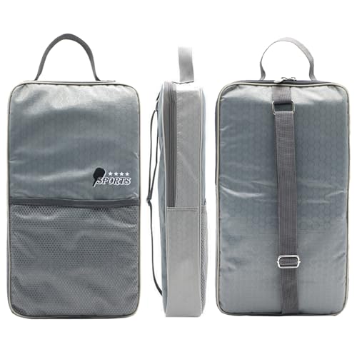 Pongnas Bag Paddle Carrying Lightweight Adjustable Scratch Large Capacity 2 Layers 3-Layer Structure Double Pull Head Zipper (Grey)
