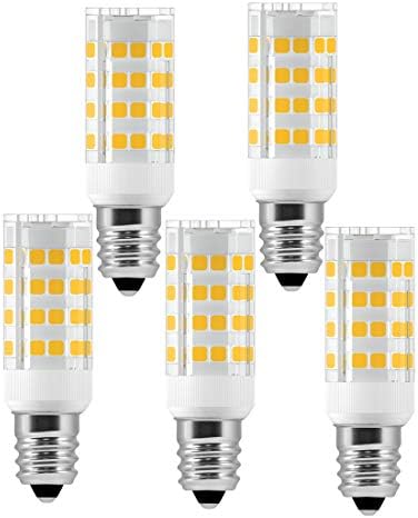 E12 Microwave Oven Light 5W LED Candelabra Light Bulbs (50W Equivalent) Warm White 2800K LED Chandelier Bulbs Non-Dimmable 5 Pack by LUXON