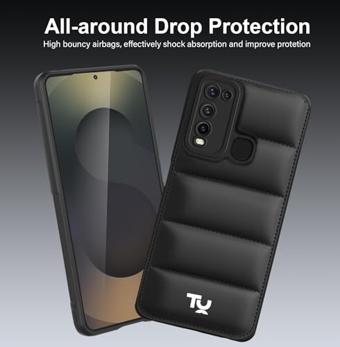 Image of TRUEUPGRADE Designed for Vivo Y30 / Vivo Y50 Back Cover | Camera Bump & 360 Flexible Puff Armor Protection | Shock Proof Back Case Cover (Black)