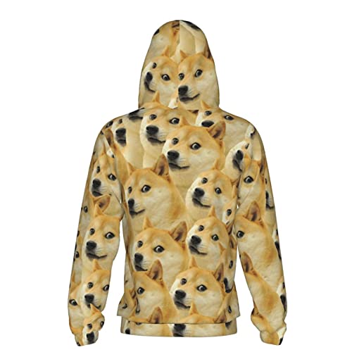 Allgobee BLACK-181 Boys Girls Casual Pullover Hoodies Funny Doge Emoticon Shiba Inu Youth Hooded Sweatshirts Tops Blouse thumb #3