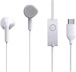 Fone de Ouvido Tipo C com Microfone Integrado, Design Ergonômico, Som Nítido e Equilibrado, Cabo 1.1M, Branco, 32 Ohms, Compatível Universal; Premium e Muito Conforto